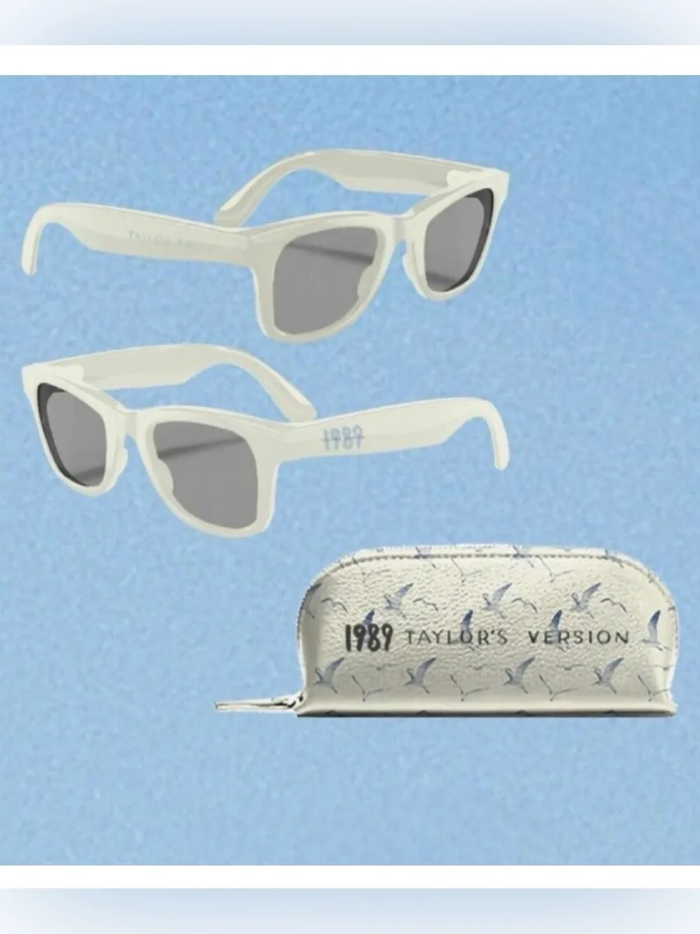 Taylor Swift 1989 (Taylor's Version) Cream Sunglasses and Case - Picture 1 of 6